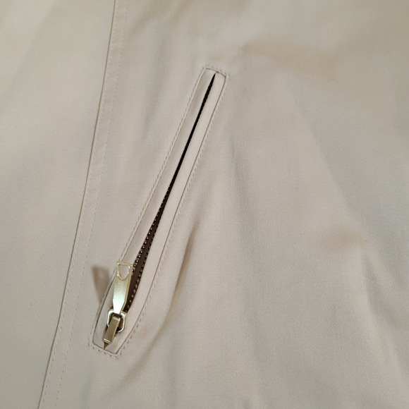 Lafayette 148 Jacket‎ Womens Beige Size 8 Full Zip Lightweight Moto Preppy 0455 - Picture 7 of 13